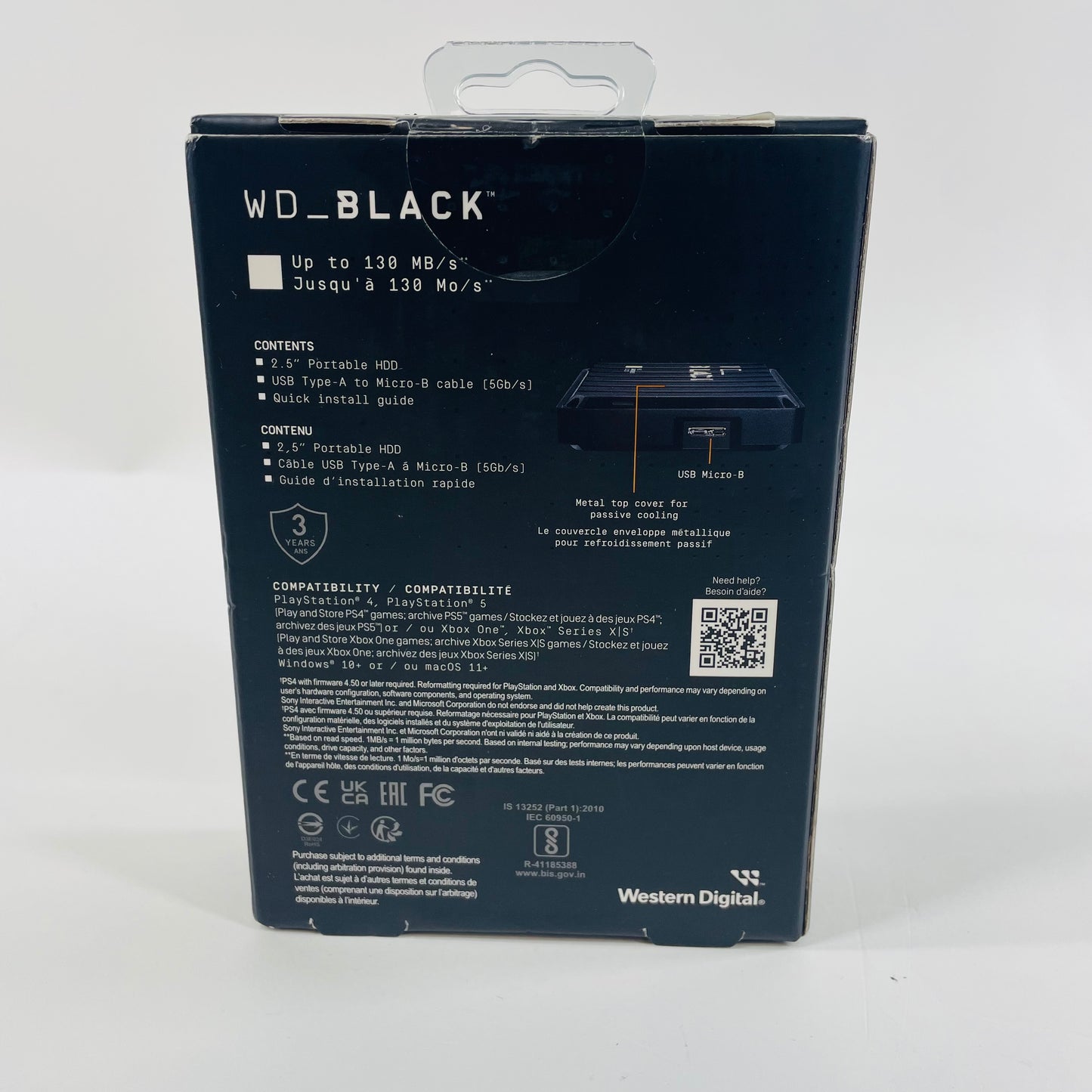 New Western Digital WD Portable BLACK P10 Game Drive 5TB External HDD WDBA3A0050BBK-WEWM