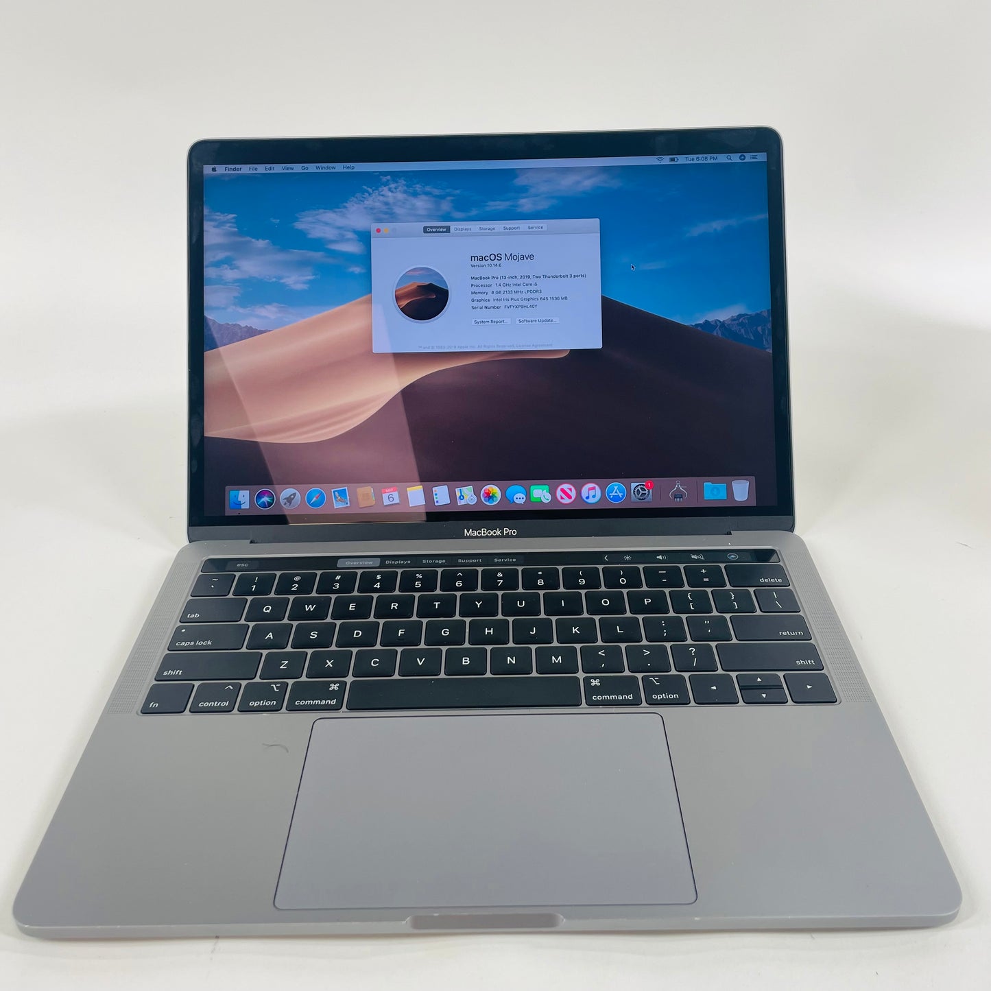 2019 Apple MacBook Pro 13.3" i5 1.4GHz 8GB RAM 128GB SSD Silver A2159
