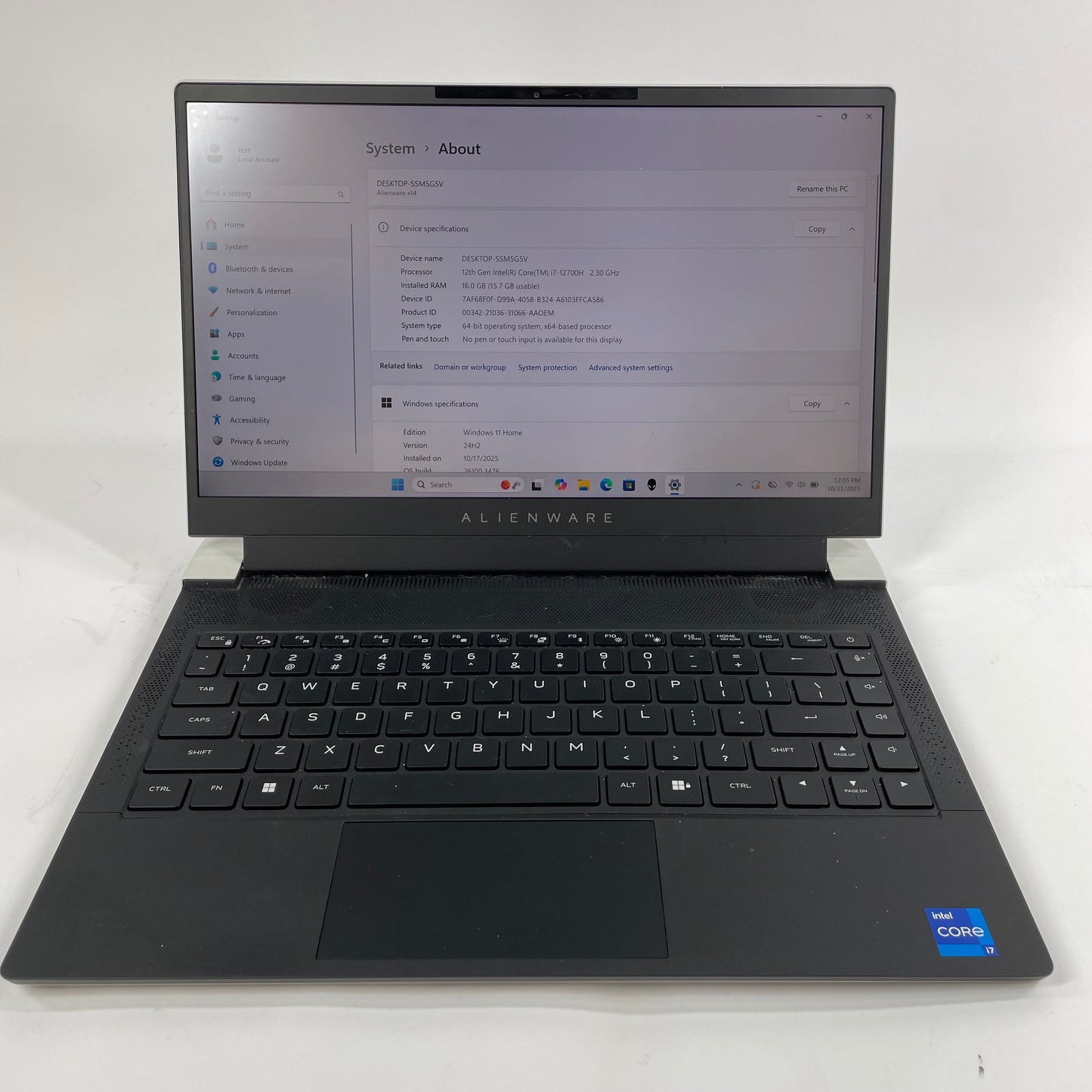 Alienware X14 P150G 14" i7-12700H 2.4GHz 16GB RAM 512GB SSD GeForce RTX 3050