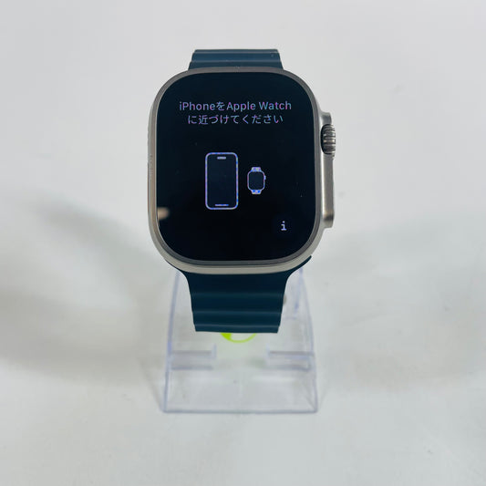 Unlocked Apple Watch Ultra 2 49MM Silver Titanium Blue Ocean Band MREG3LW/A