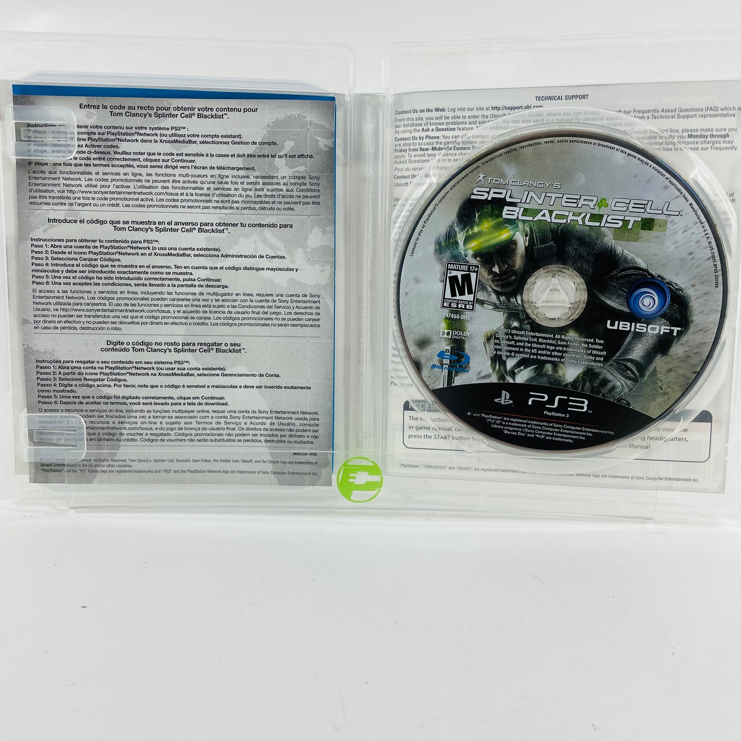 Splinter Cell: Blacklist (Sony PlayStation 3 PS3, 2013)