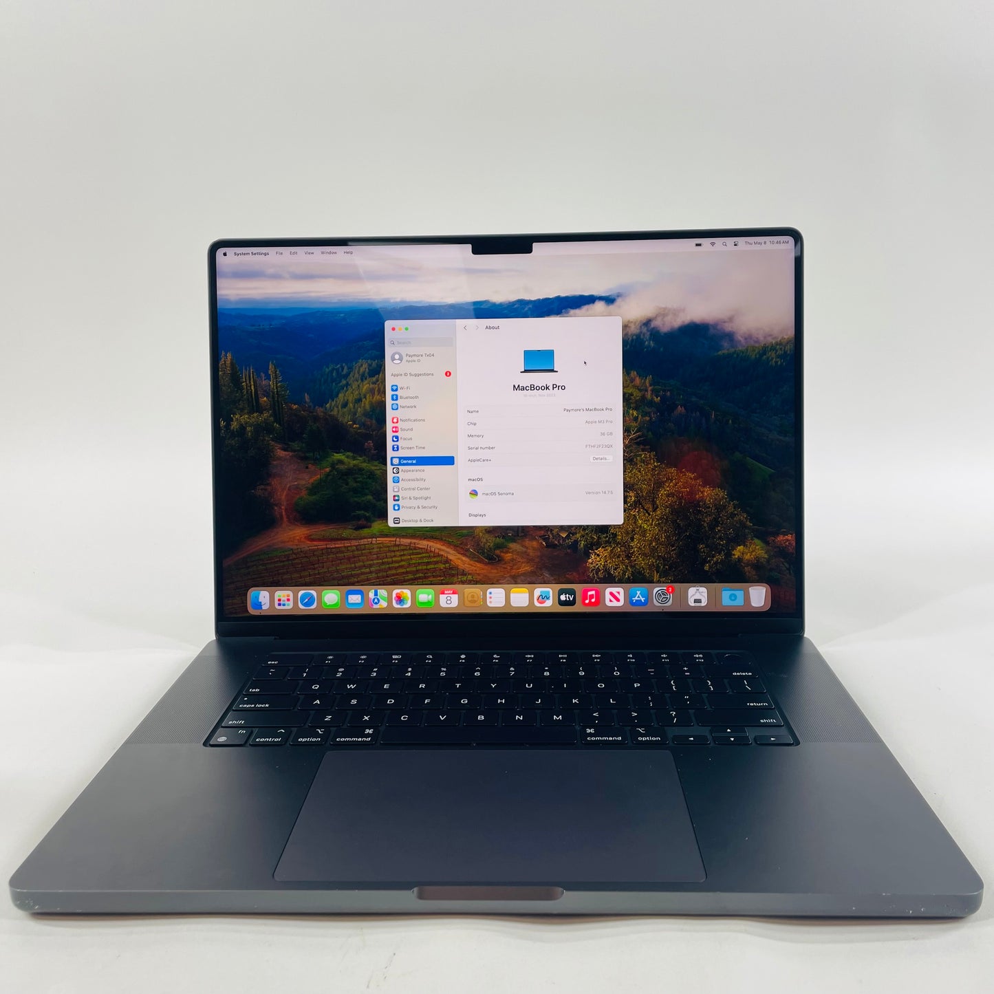 2023 Apple MacBook Pro 16" M3 Pro 18C GPU 4.0GHz 36GB RAM 512GB SSD A2991