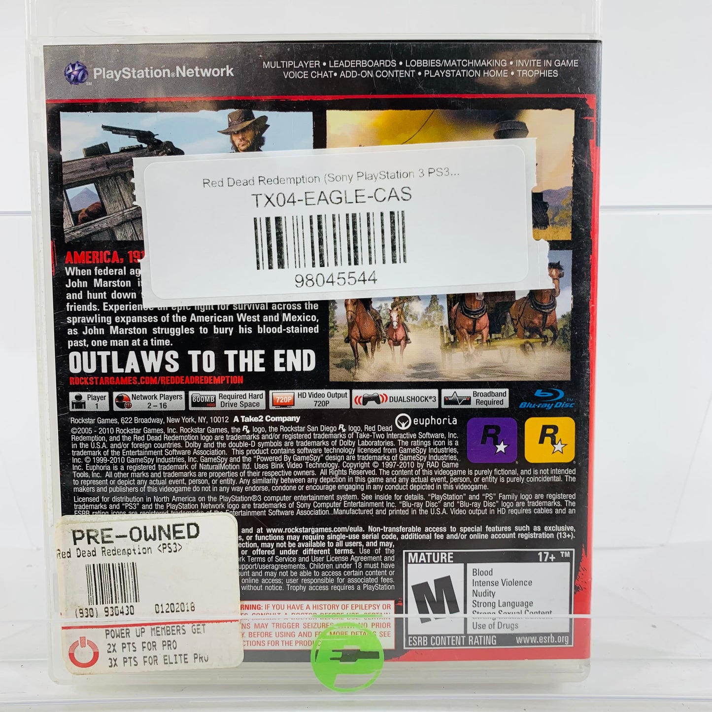 Red Dead Redemption (Sony PlayStation 3 PS3, 2010)