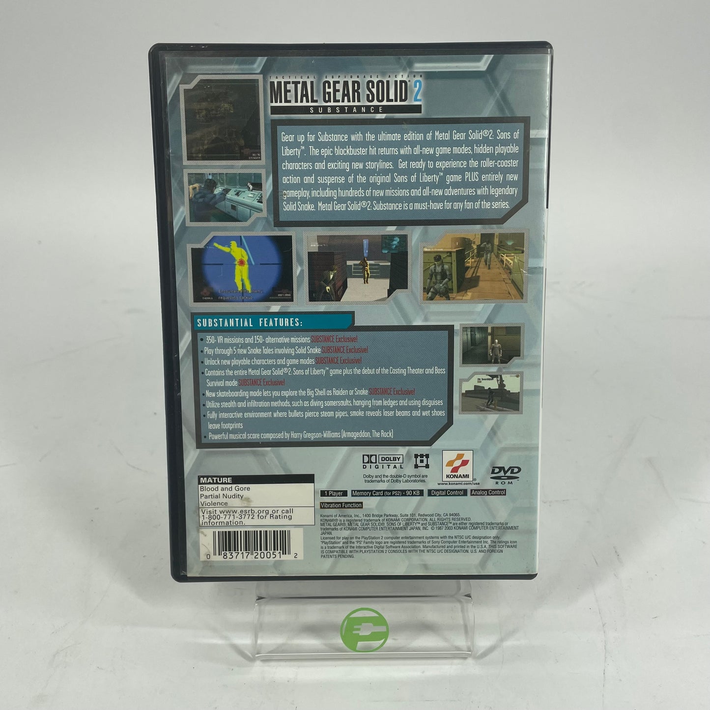 Metal Gear Solid 2 Substance (Sony PlayStation 2 PS2, 2003)