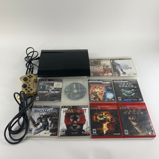 Sony PlayStation 3 Super Slim PS3 160GB Black Console Gaming System Bundle CECH-4001B