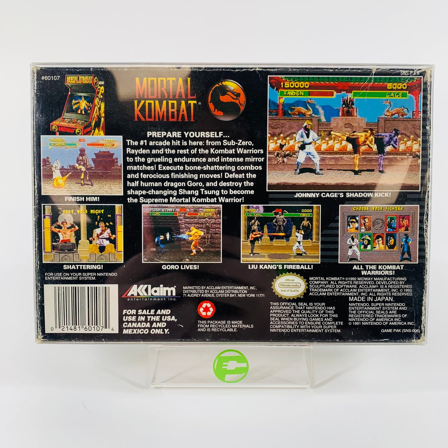 Mortal Kombat (Super Nintendo SNES, 1993)