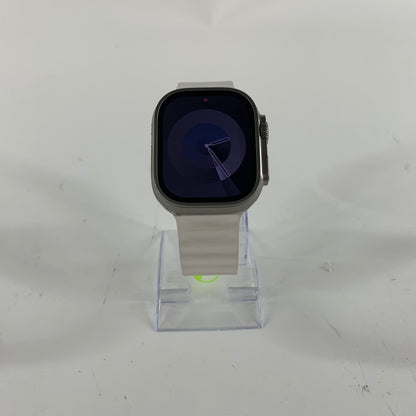 Unlocked Apple Watch Ultra 2 49MM Space Gray Titanium White Sport Band A2986