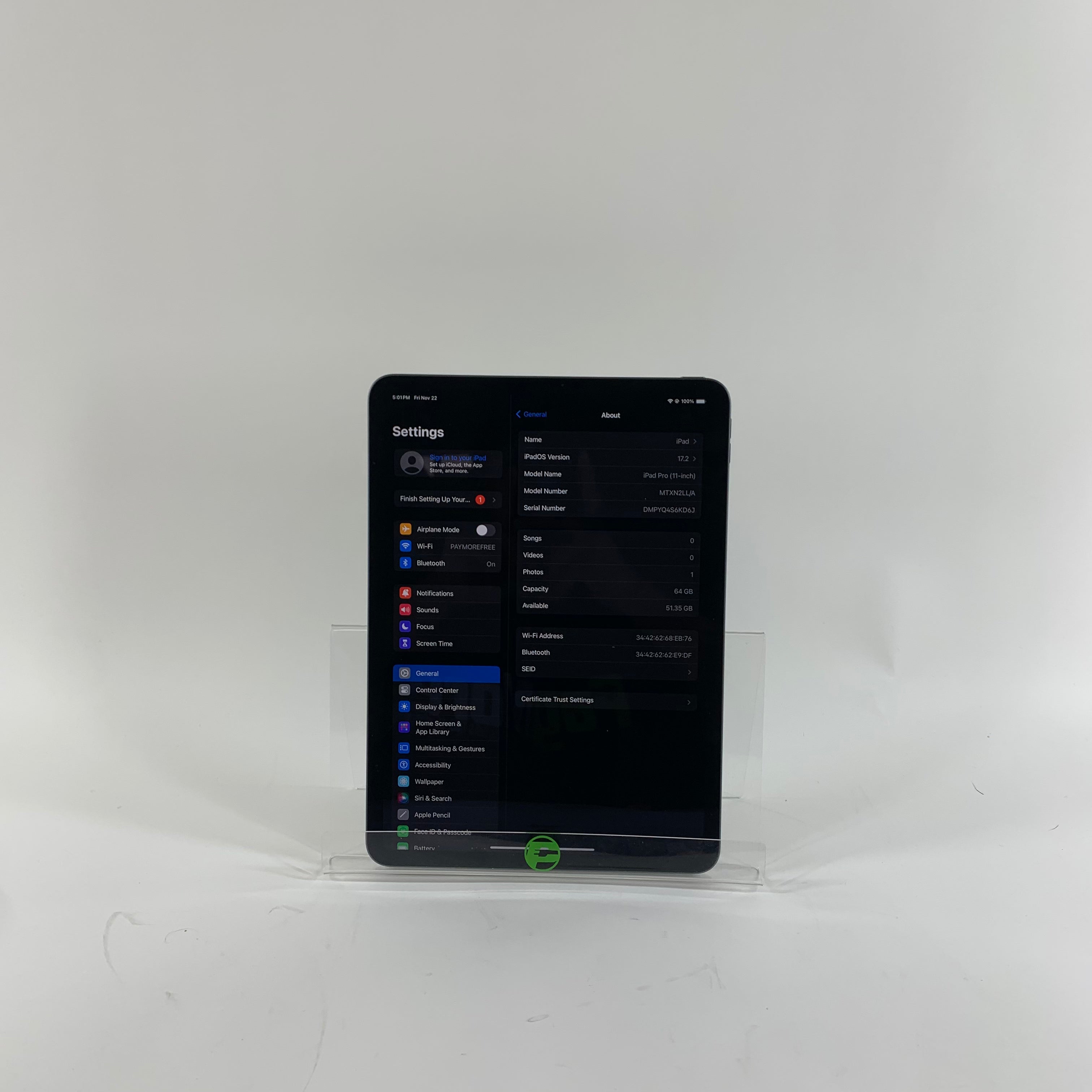 APPLE iPad Pro 11 WI-FI 64GB 2018 GR｜PC/タブレット 