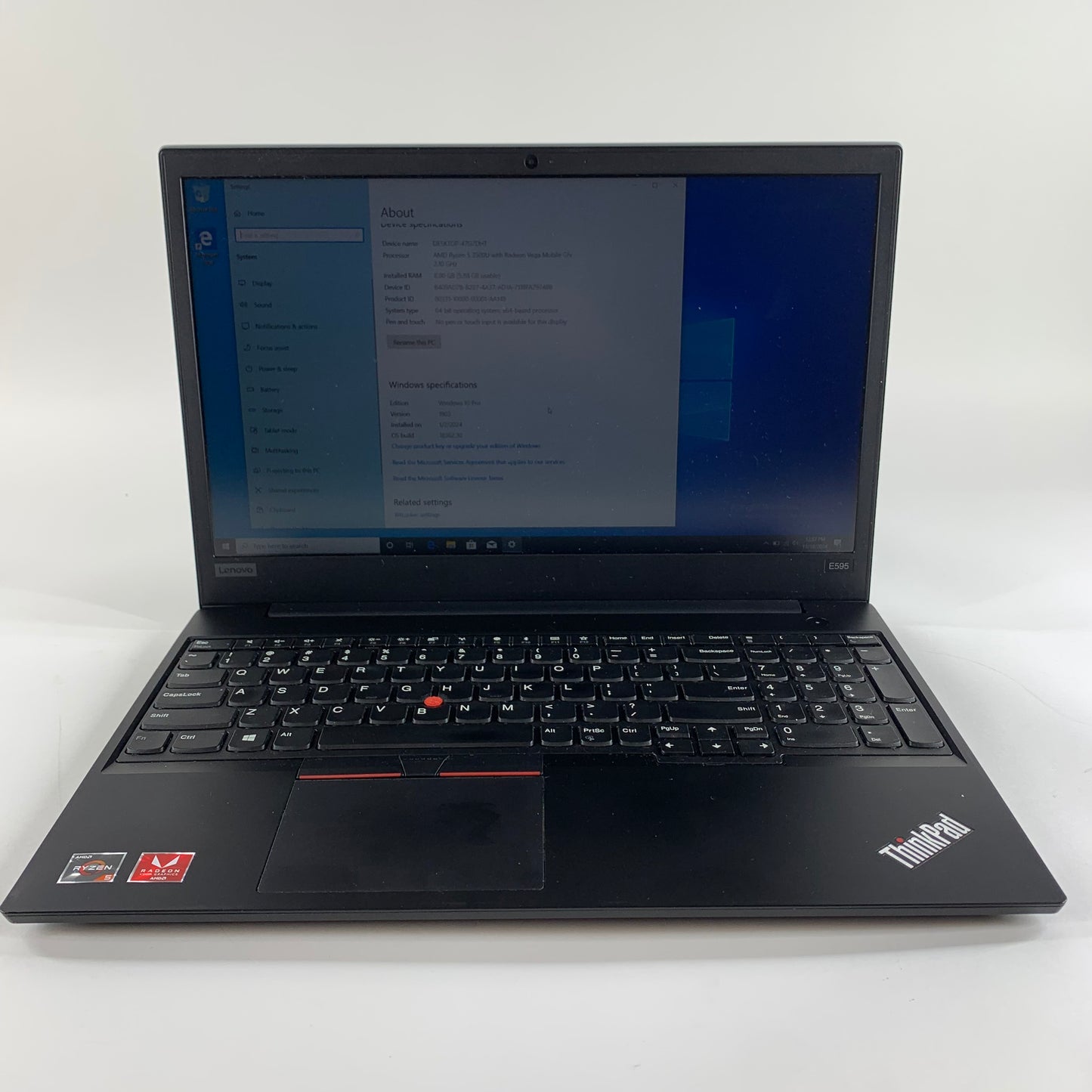 Lenovo ThinkPad E595 20NF0012US 15.6" Ryzen 5 3500U 2.1GHz 6GB RAM 256GB SSD