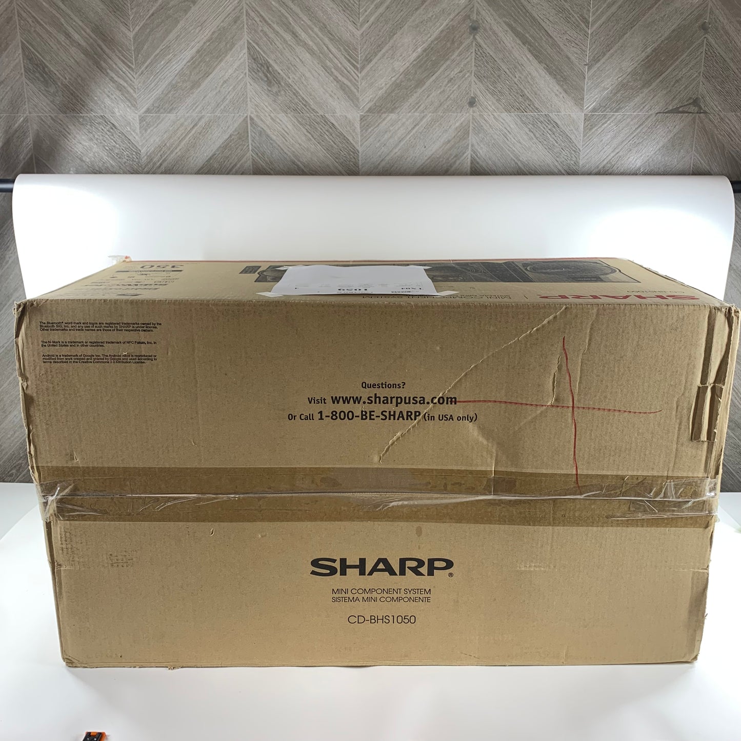 New Sharp 5-Disc Bluetooth Tabletop Stereo System Black CD-BHS1050