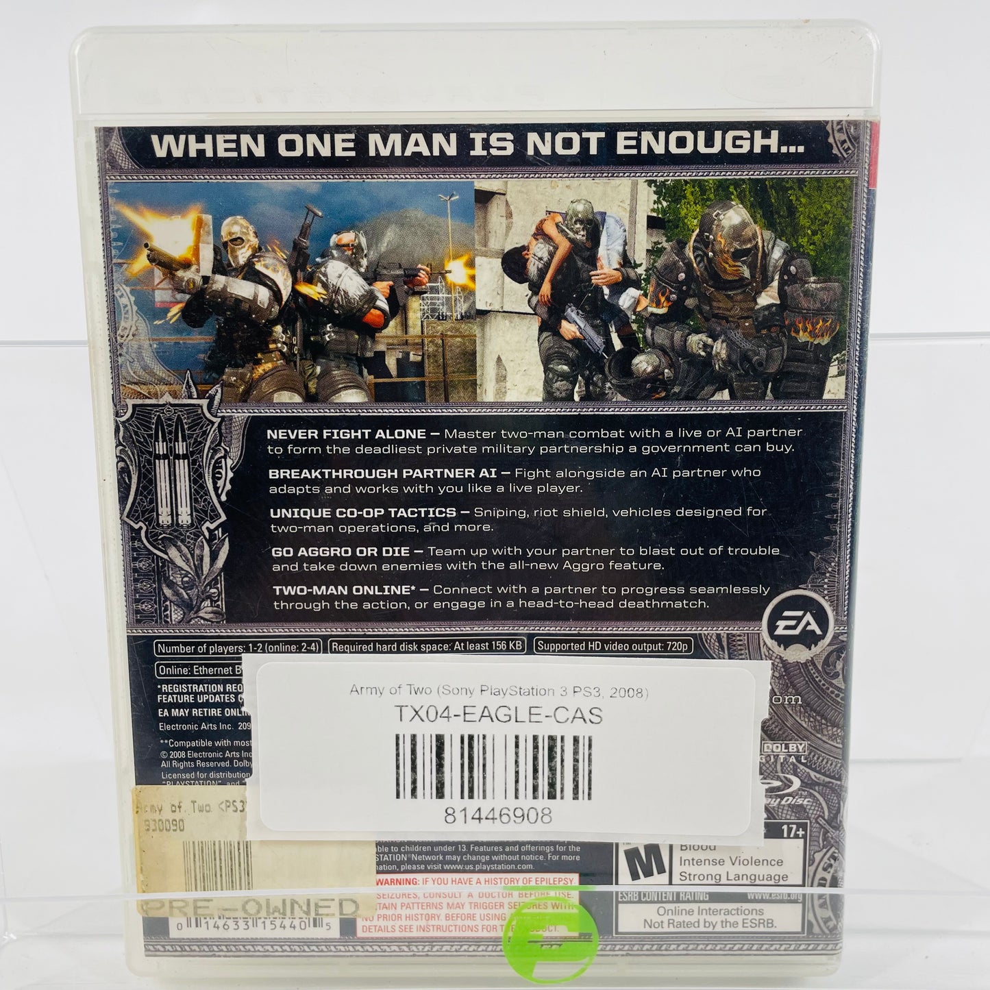Army of Two (Sony PlayStation 3 PS3, 2008)