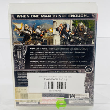 Army of Two (Sony PlayStation 3 PS3, 2008)