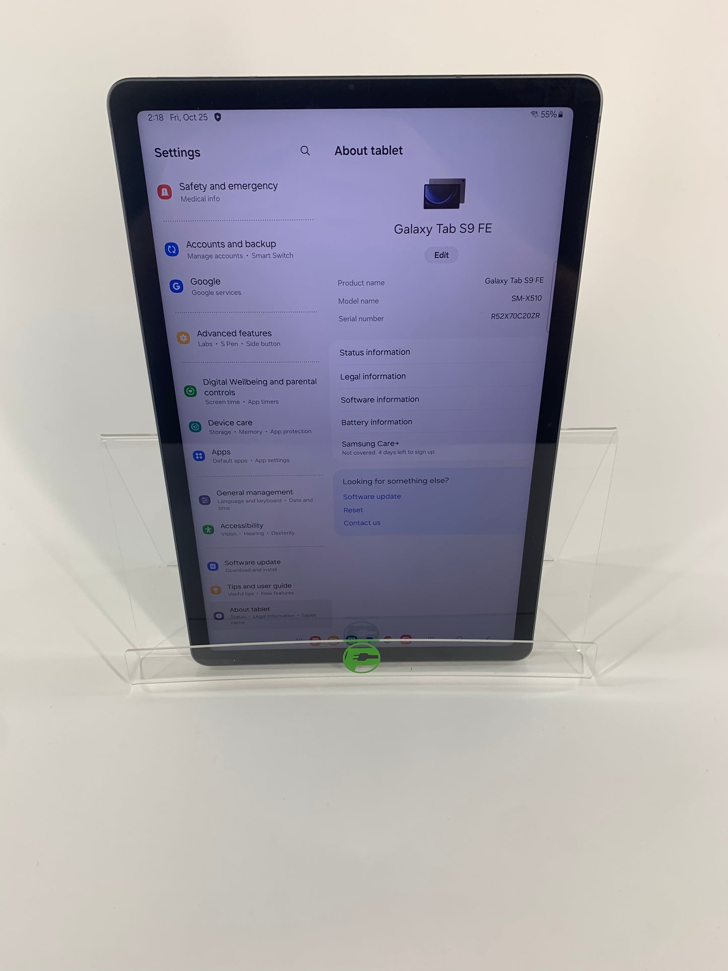 WiFi Only Samsung Galaxy Tab S9 FE 10.9" 128GB Gray SM-X510