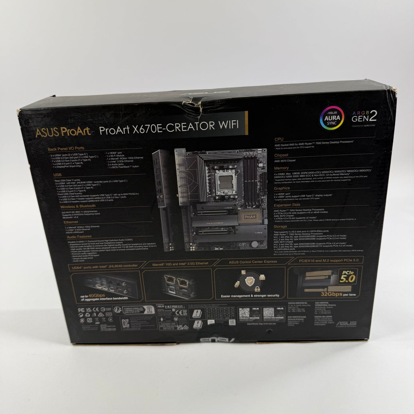 New Asus ProArt X670E-Creator WiFi AM5 ATX