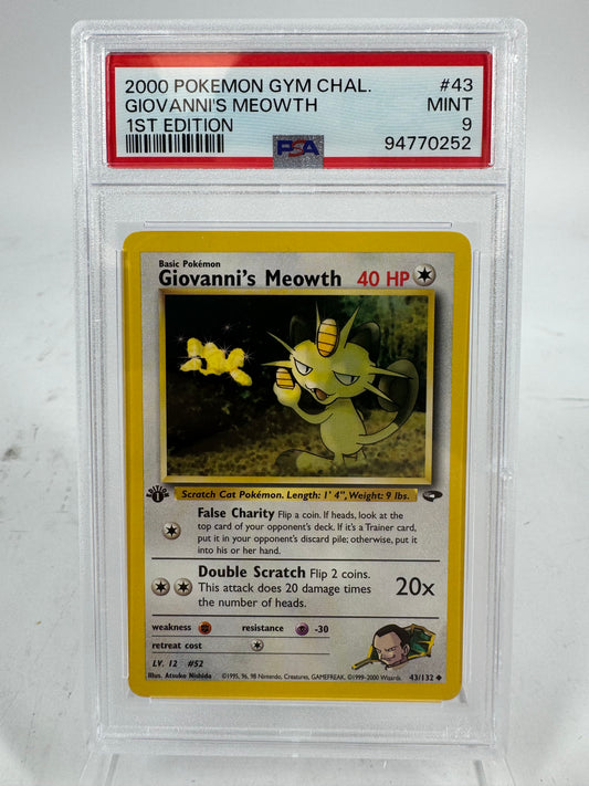Pokémon TCG Gym Challenge 2000 POKEMON GYM CHALLENGE 43 GIOVANNI'S MEOWTH 1ST 