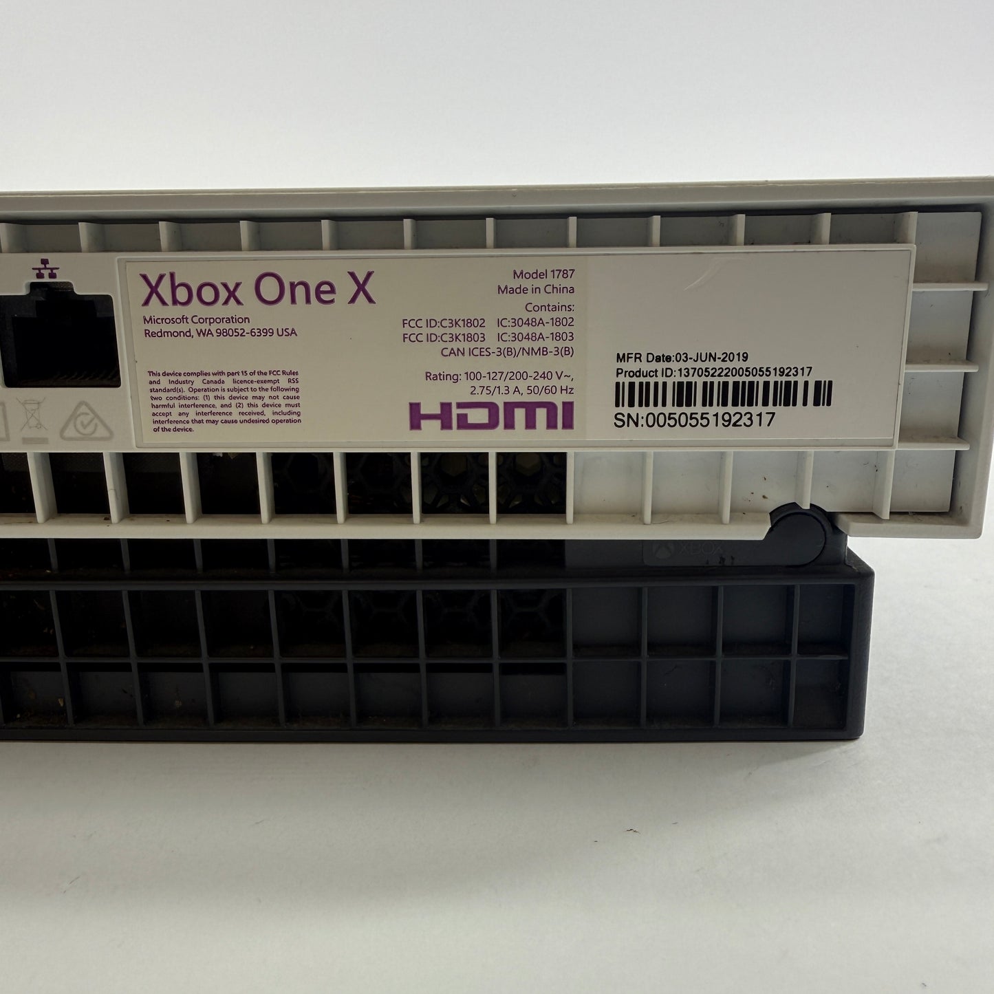 Broken Microsoft Xbox One X 1TB Hyperspace edition 1787